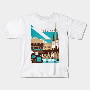 Tallinn Summer Retro Kids T-Shirt